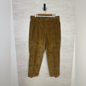 Men’s Brooks Brothers Brown Corduroy Dog Embroidery Hudson Fit Pants